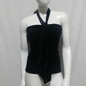 Express black velvet halter top